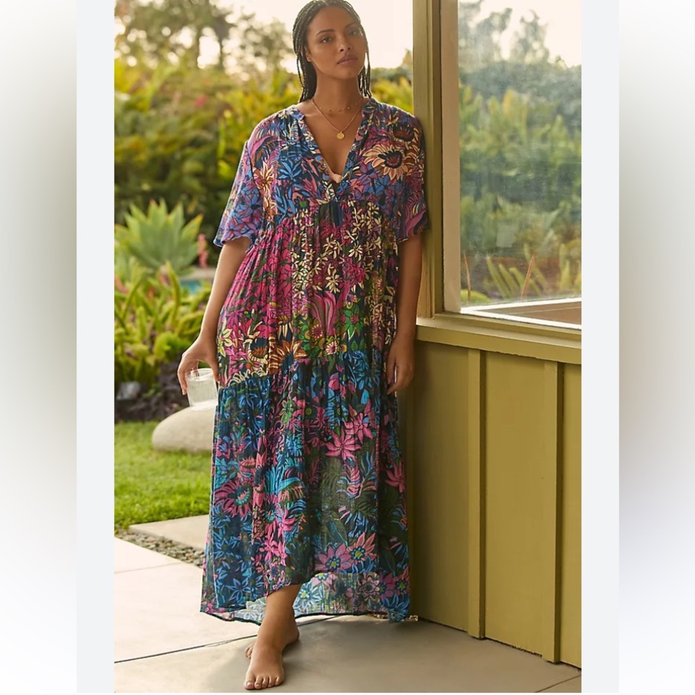 Anthropologie The Kallie Flowy Maxi Dress: Printed Edition, 2x